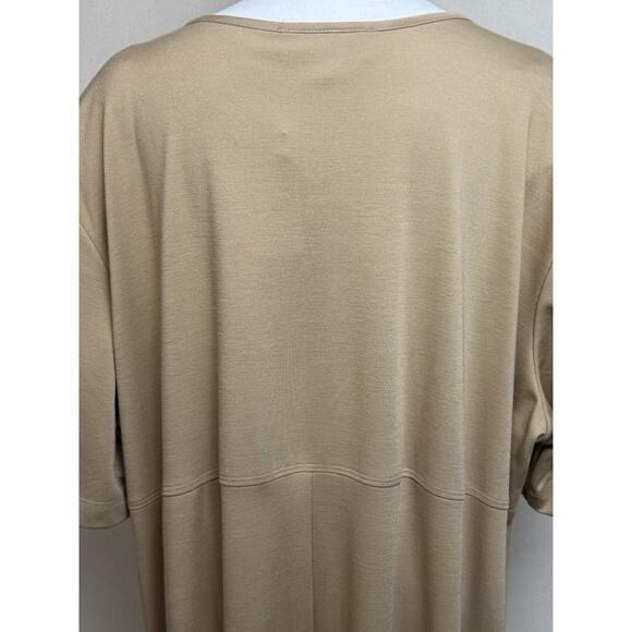Maggie Barnes Women’s Plus Sz 3X Midi Dress Tan Beige Minimalist Modest - Picture 7 of 13